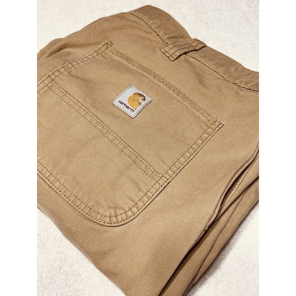 Carhartt Men's 102291 Rugged Flex Relaxed Fit Canvas Work Pants Dark Khaki 40x32